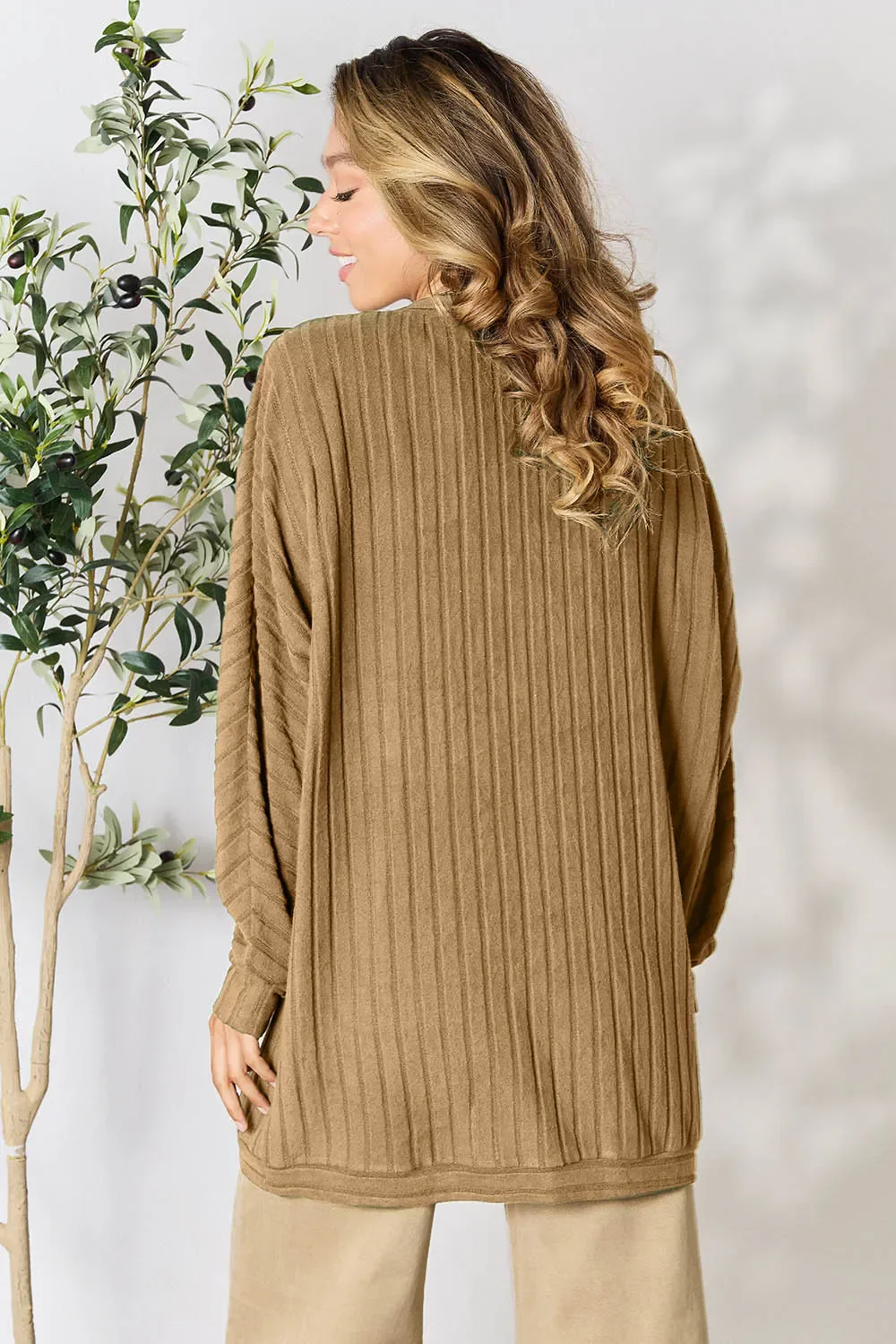 Basic Bae Full Size Ribbed Cocoon Cardigan - Image 10