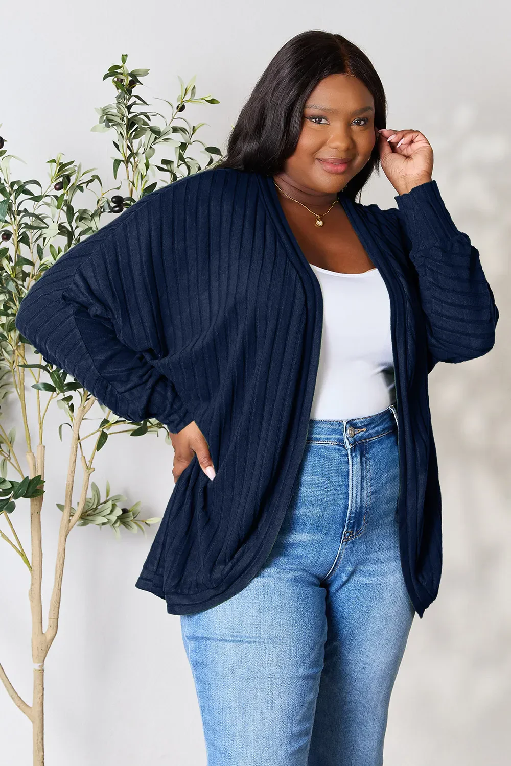 Basic Bae Full Size Ribbed Cocoon Cardigan - Image 18