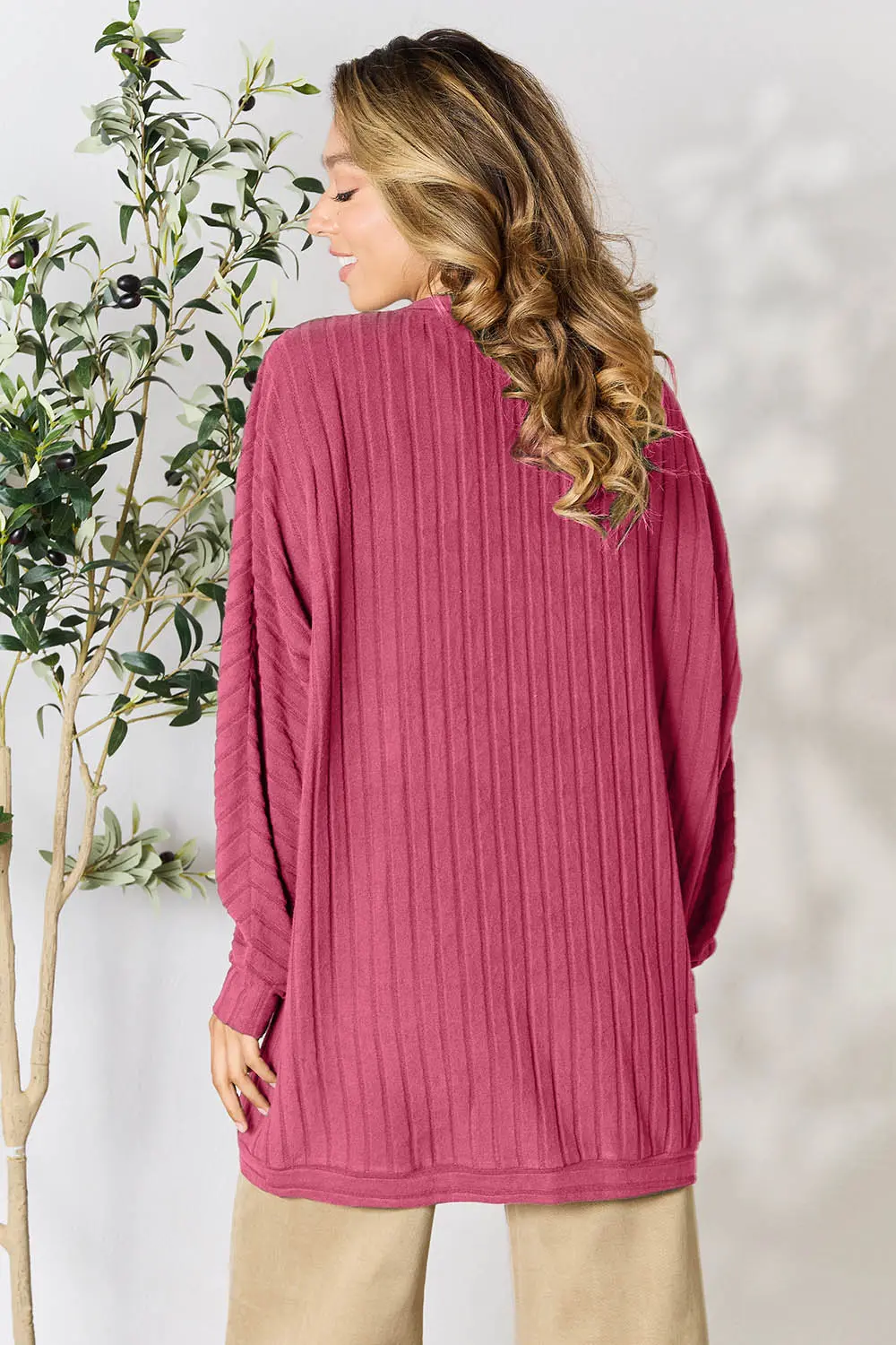 Basic Bae Full Size Ribbed Cocoon Cardigan - Image 31