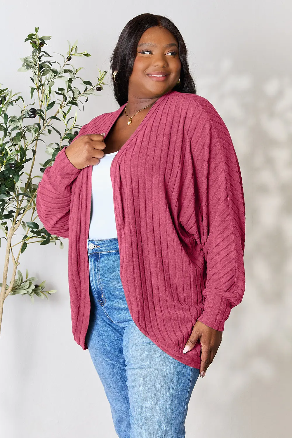 Basic Bae Full Size Ribbed Cocoon Cardigan - Image 33