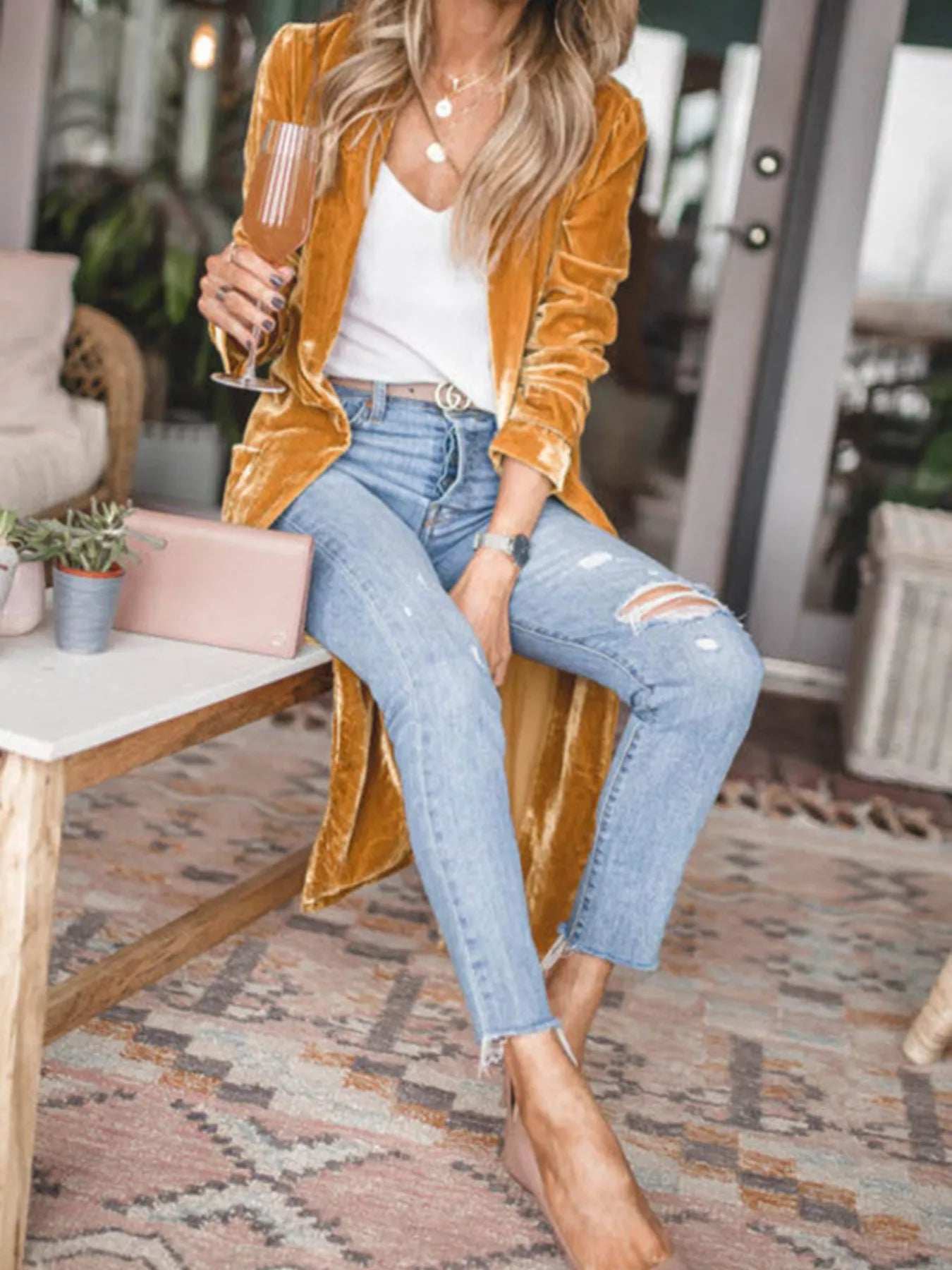 Open Front Long Sleeve Longline Cardigan - Image 3