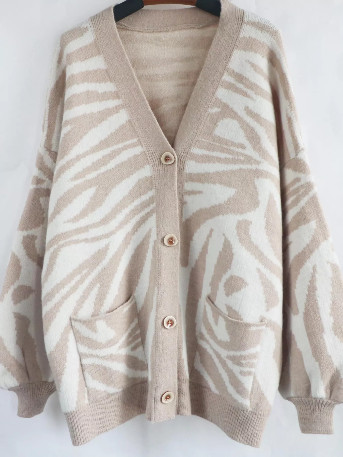 Zebra Print Button Up Cardigan - Image 4